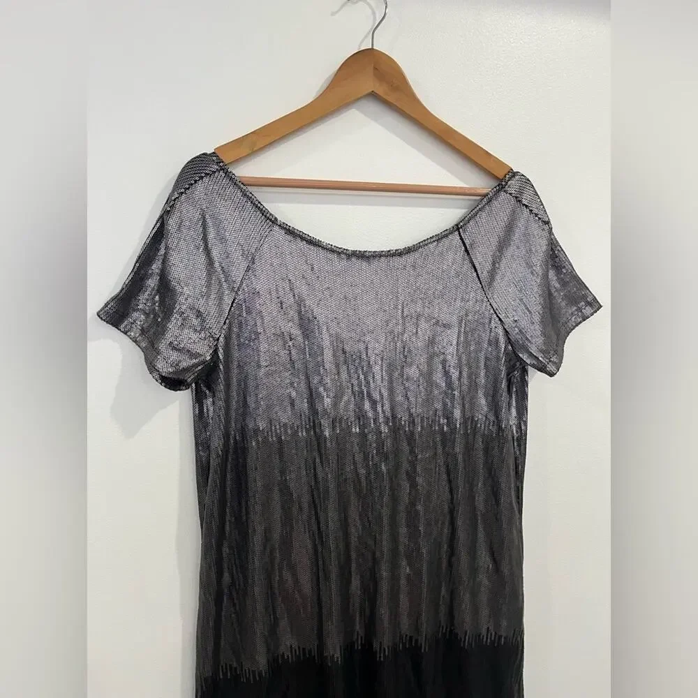 Free People Gunmetal Backless Short Sleeve Sequin Mini Dress - Picture 5 of 12